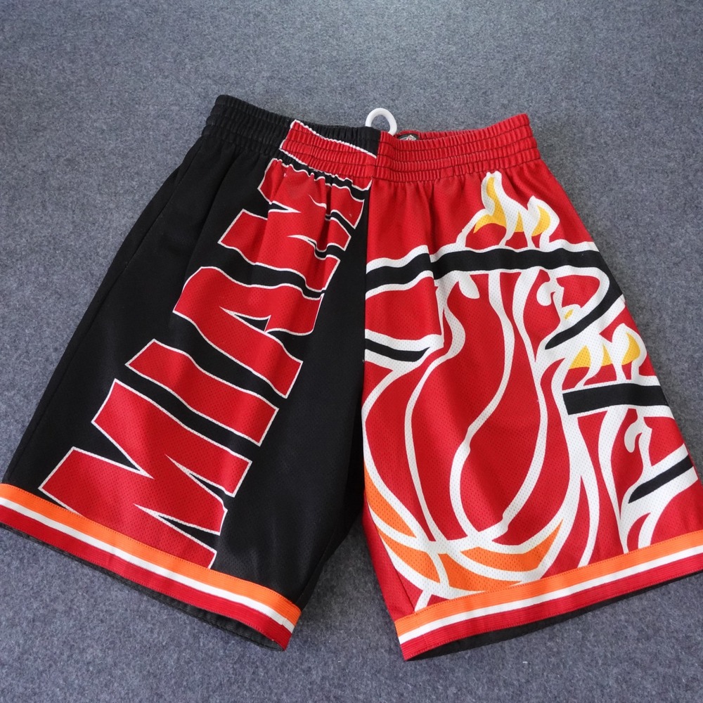 Mitchell & Ness Miami Heat Hardwood Classics Split Mesh Basketball Shorts Mens M